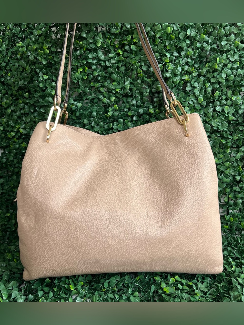 MICHAEL KORS Beige Raven Selma Floral Shoulder Bag Tote Bedford Astor Nolita - Picture 6 of 10